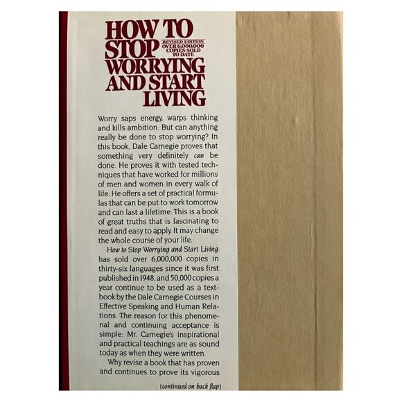 How to Stop Worrying and Start Living Hardback - Picture 4 of 5